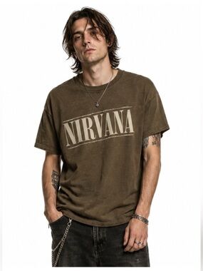 Nirvana Shirt M Grunge Brown